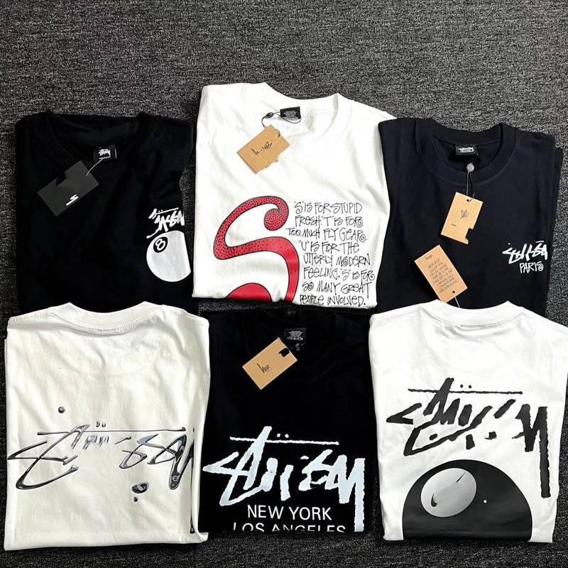 25Ss Short Sleeve T-Shirt American High Street Fashion Brand Short Sleeve Stu Series High Version Export