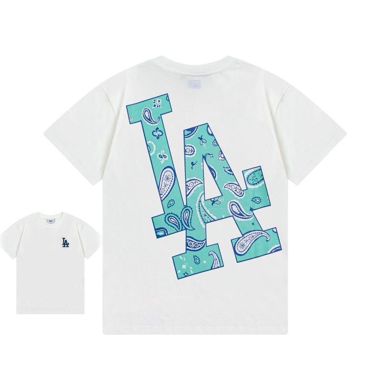 クロスボーダー MLB&NY ベーシックプリント高品質レディース T メンズ半袖コレクション共同ブランドの純綿通気性ボトリングシャツ|undefined