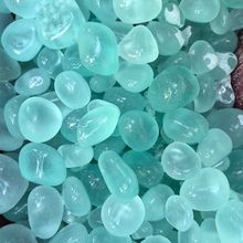 打磨玻璃块磨砂海玻璃糖果石海蓝玻璃块石笼墙海滩水族造景玻璃石