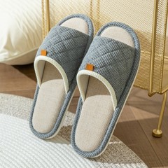 リネンホームスリッパ男性四季綿麻布春秋夏室内滑り止め防臭家庭用カップル卸売り