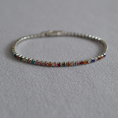 Colorful Mediterranean candy-like sparkling gemstone gorgeous simple and stylish versatile exotic hand chain