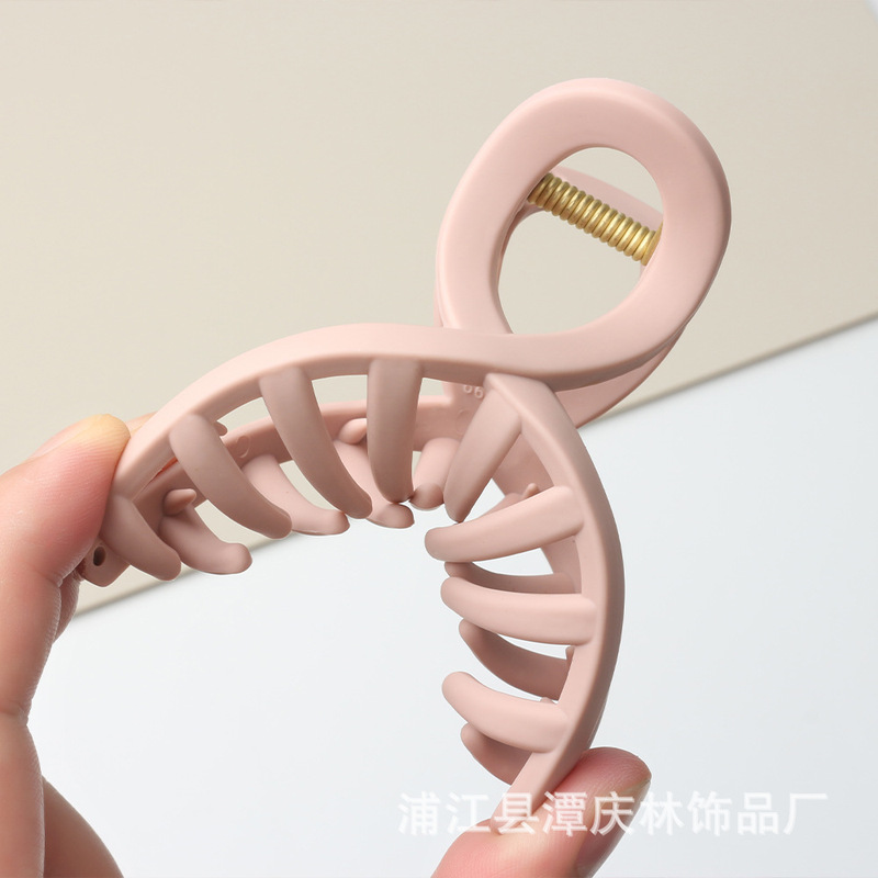 TCB硅胶抓夹高级感盘发后脑勺轻便纯色鲨鱼发夹简约橡皮质感头饰|undefined