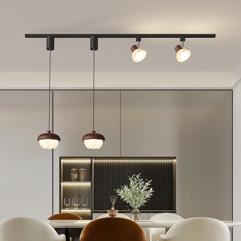 Estilo antiguo, rejilla de riel móvil de múltiples cabezales, lámpara colgante de restaurante, sala de calabaza creativa, lámpara de bar, nuevo 2025