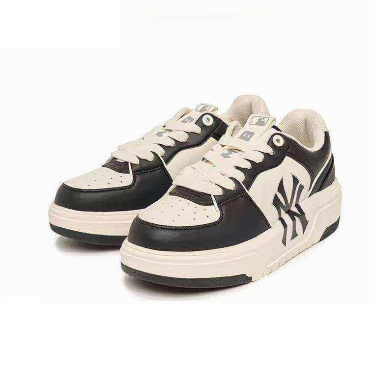 Putian Mlb Men's and Women's Classic Retro Sports Casual Shoes Ny Couple Fashion Black and White Thick-Soled Sneakers