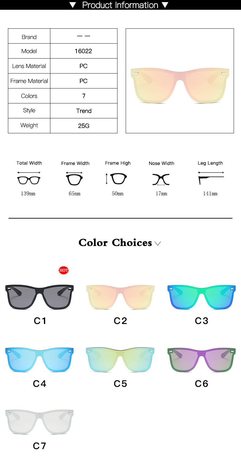 European And American Trendy Women's Large-frame Personalized Sunglasses Men's Dazzling Reflective Mercury Windshield One-piece Sunglasses_viptrois.com