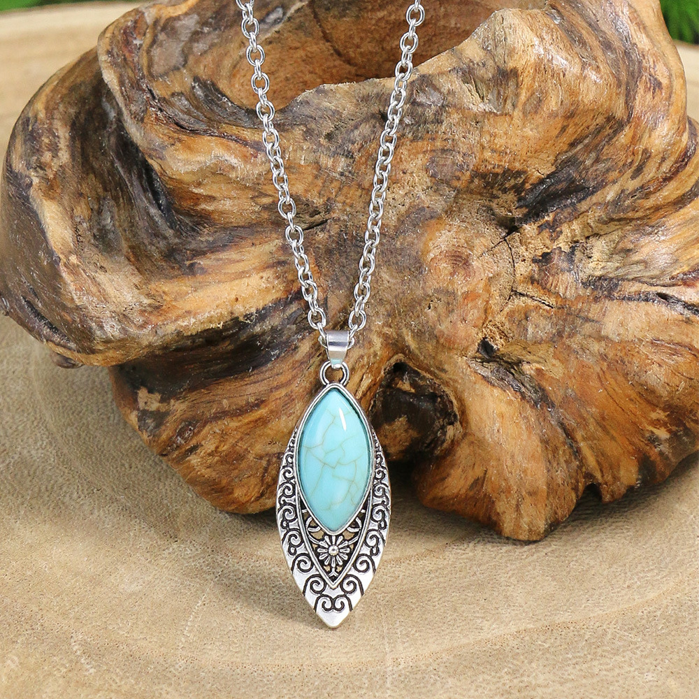 Alloy Material Ethnic Style Color Block Alloy Inlay Turquoise Women's Jewelry Set