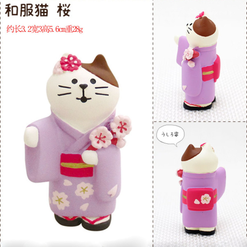 日本の猫の装飾品、桜祭り、トレンディなおもちゃの人形、ブラインドボックス、DIY制作アクセサリー、樹脂工芸品、小さな装飾品|undefined