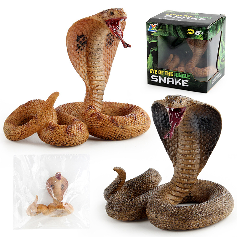 Transfronteriza simulación bosque animal serpiente modelo Cobra cinco venenoso serpiente murciélago serpiente truco decoración de escritorio adornos estáticos