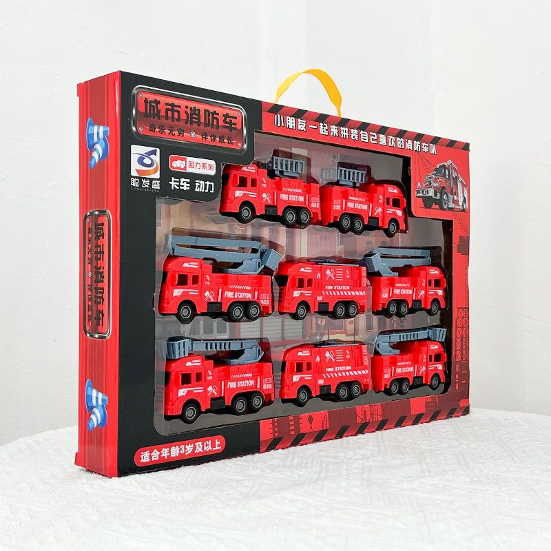 Gran por mayor vehículo de ingeniería modelo de camión de bomberos inercia bobinado conjunto de juguetes de ingeniería coche juguete para niños regalos