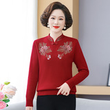 妈妈秋装毛衣中老年秋冬针织一体绒打底衫新款时尚上衣打底衫洋气，女装针织衫/毛衣，妃慕昵服饰