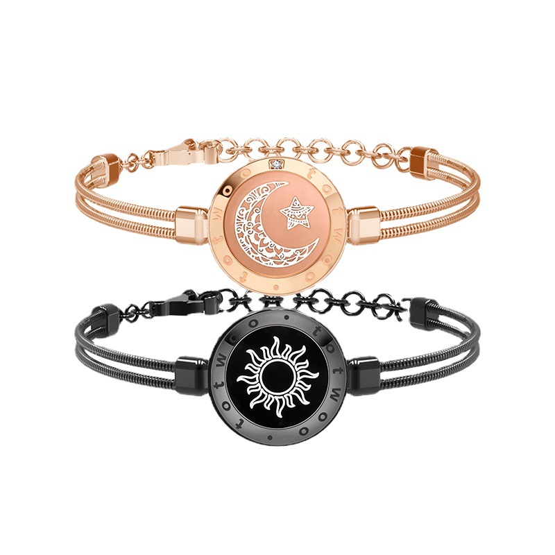 Totwoo pulsera de pareja de inducción inteligente un par de amor de larga distancia respuesta de amor remoto pulsera de flash de vibración interactiva