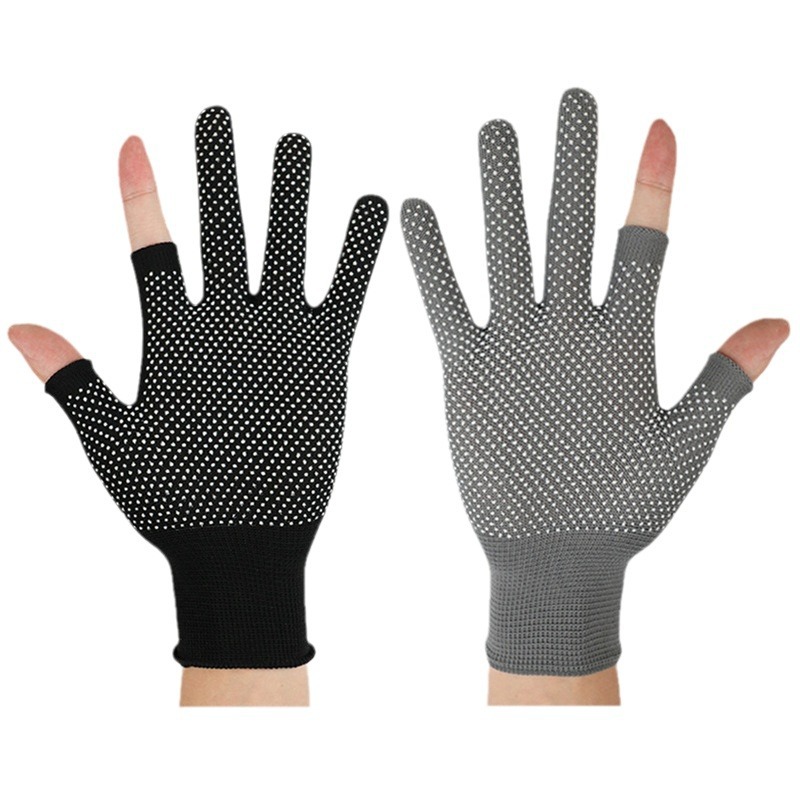 Rocío dos dedos Rocío tres dedos dispensación pantalla táctil de plástico antideslizante equitación mensajero pesca hombres y mujeres guantes de protección laboral al por mayor