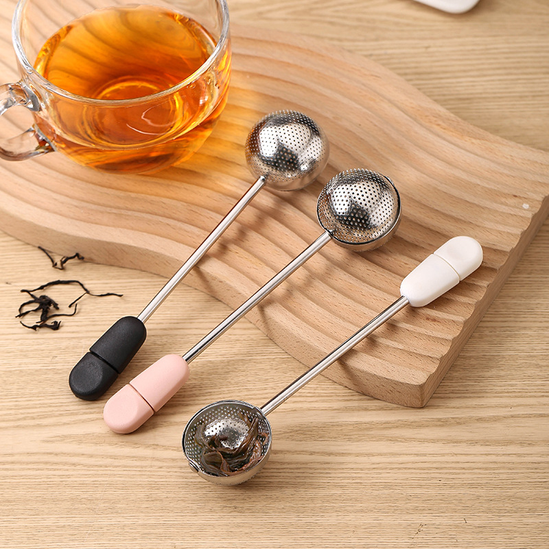 Rotary colador de Té residuo de té fabricante creativo colador de té agujero de doble cara colador de té prensa colador de té condimento bola