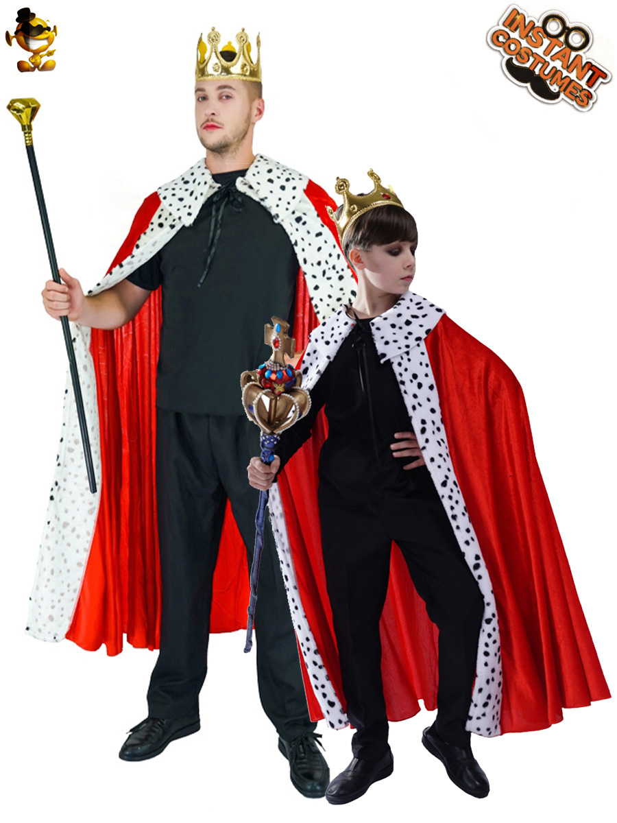 Los hombres adultos de Halloween Europea rey capa partido role play rendimiento etapa traje Cosplay