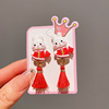 Children's red ear clips, cartoon earrings with tassels, jewelry, Chinese style, no pierced ears