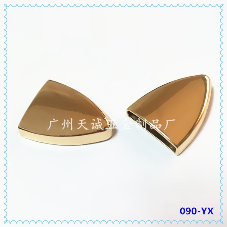 厂家直销箱包手袋五金配件 锌合金包角 金属织带尾夹 拉链尾夹