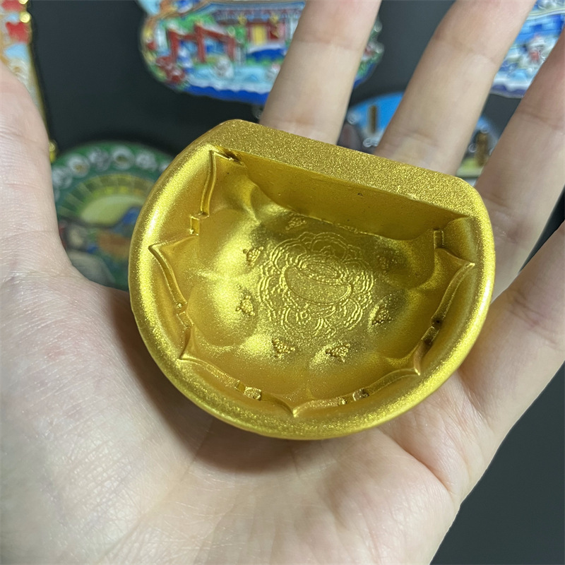 陝西省西安博物館文化創造オシドリ蓮の花びら金飯椀金冷蔵庫マグネット樹脂旅行お土産ギフト|undefined
