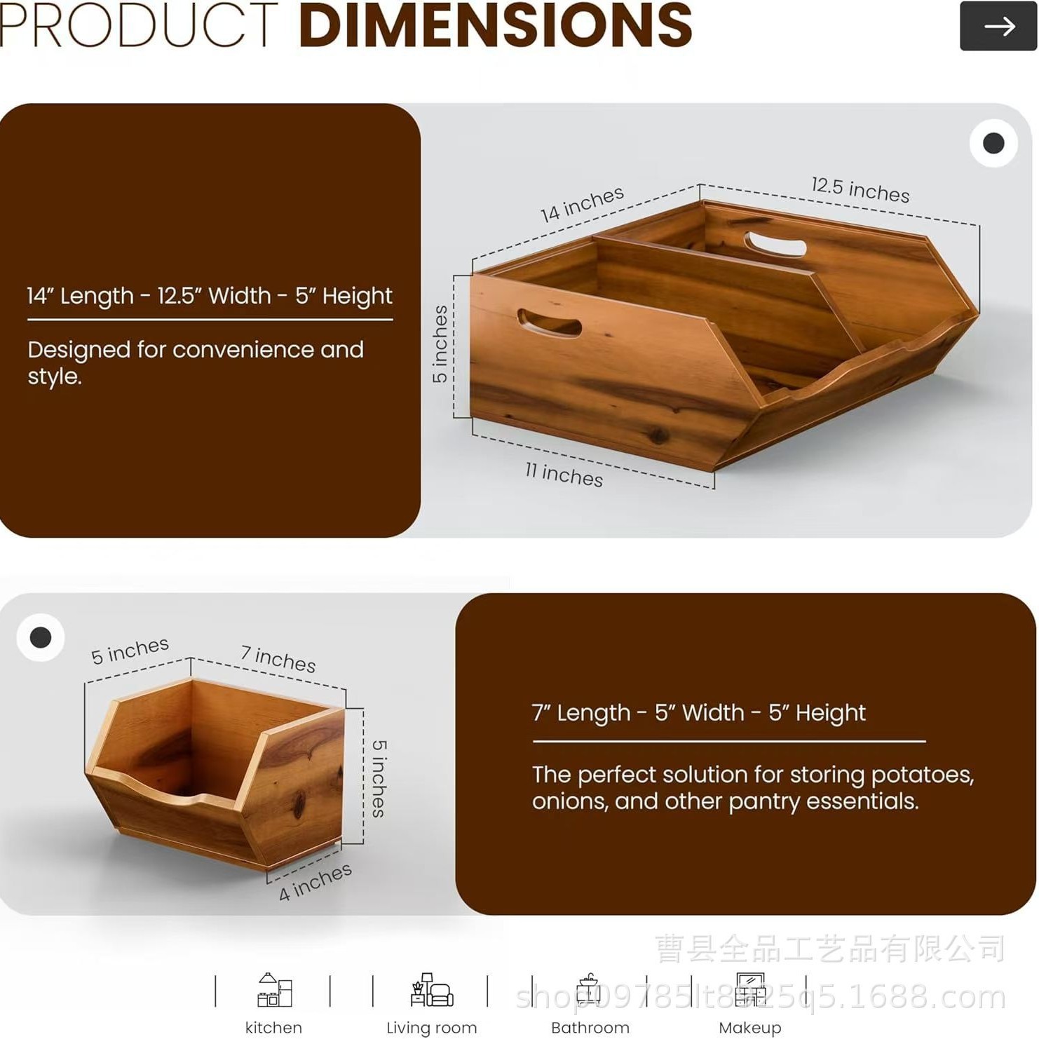 Cesta de almacenamiento de escritorio de madera, caja de almacenamiento para el hogar, canasta de almacenamiento de artículos diversos apilables, estante de clasificación de rejilla multicapa sin tapa