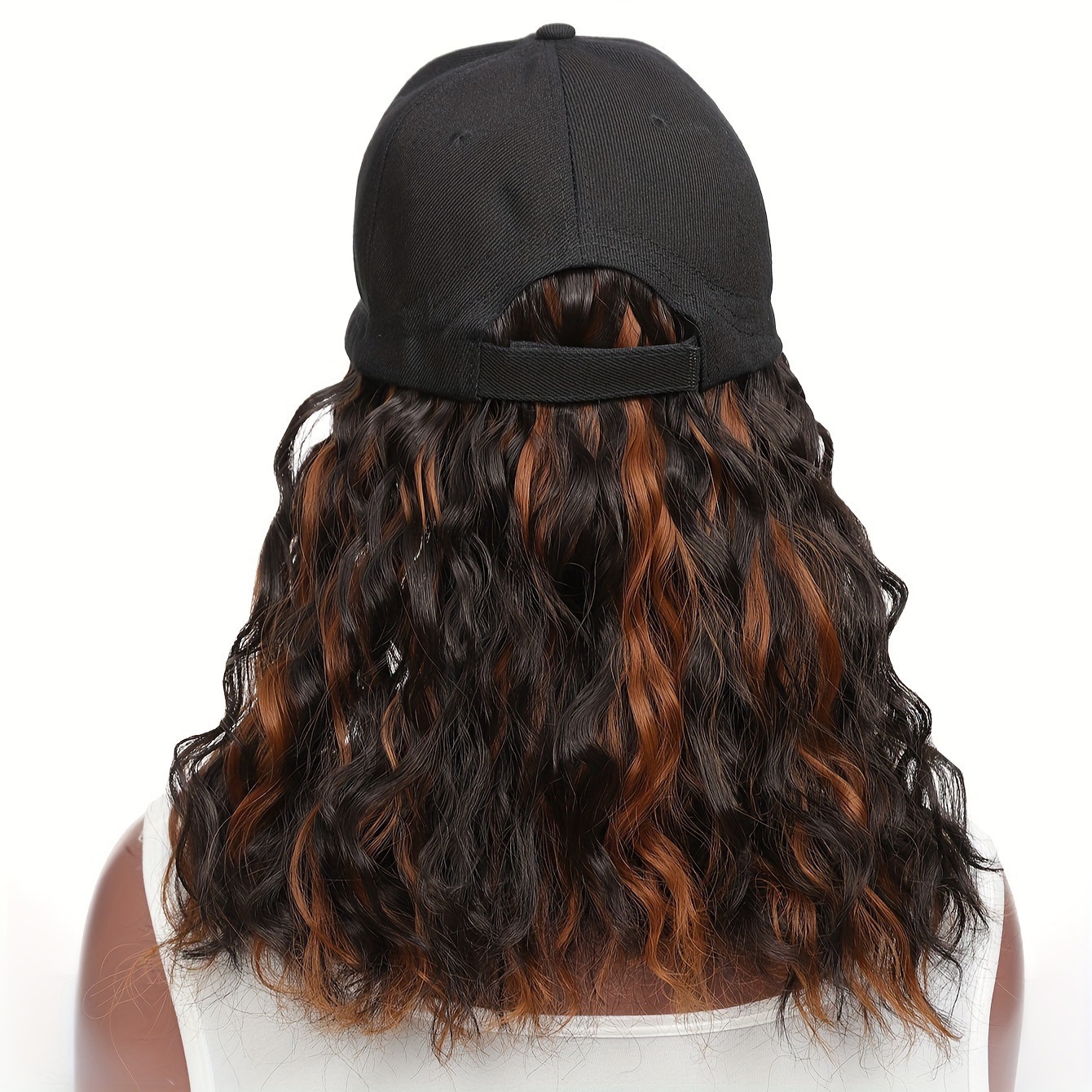 Comercio exterior nuevo sombrero de mujer peluca sombrero de una pieza sombrero de visera de seda de maíz cabeza de Bobo pelo de simulación de moda cubierta completa