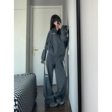 大码胖mm春秋季时尚宽松显瘦休闲运动套装女跑步卫衣两件套300斤