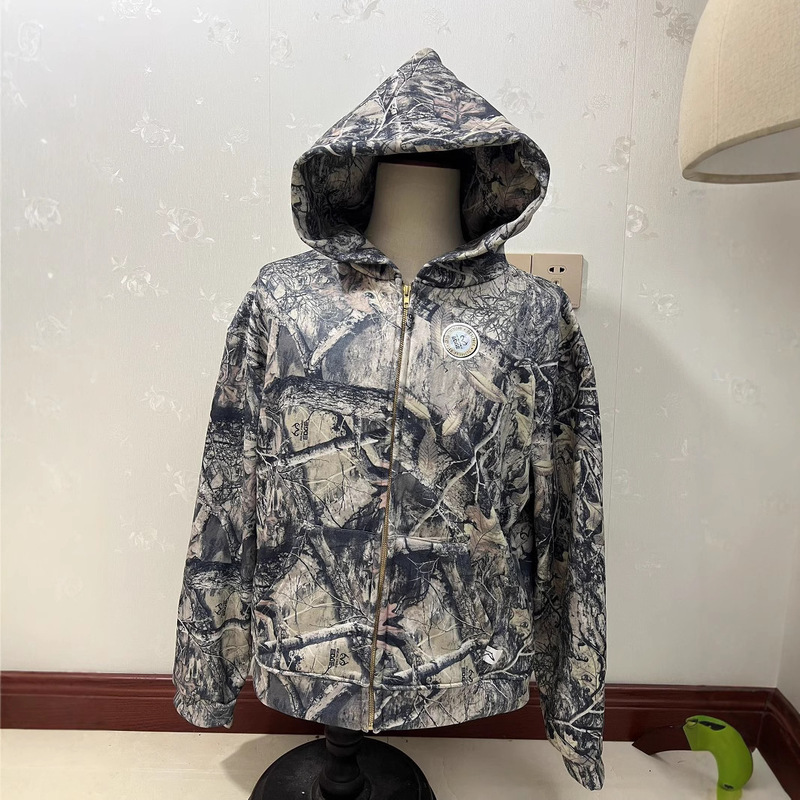 European and American Camouflage Zipper Sweatshirt Sweatshirt Men's Mossy Oak Camouflage Sweatshirts Jacket Zipper Hunting Jacket