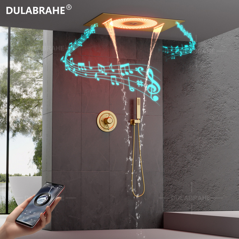 Sky City concealed LED music shower suit 600x 400mm embedded hot and cold shower full set Sky City concealed LED music shower suit 600x 400mm embedded hot and cold shower full set
