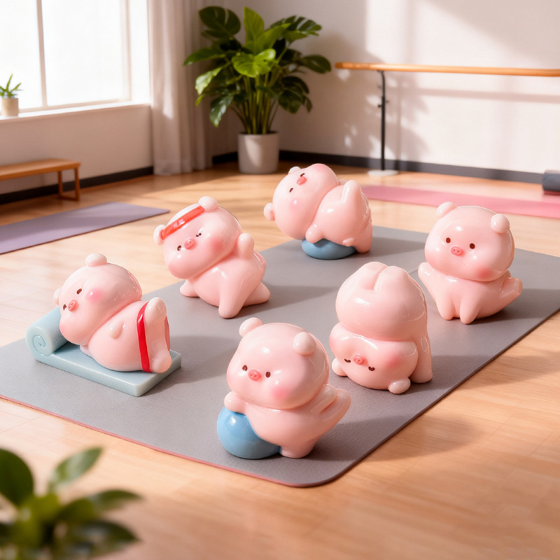New Cute Fitness Pig Doll DIY Decoration Blind Box Bag Accessories Mini Desktop Car Ornaments New Cute Fitness Pig Doll DIY Decoration Blind Box Bag Accessories Mini Desktop Car Ornaments