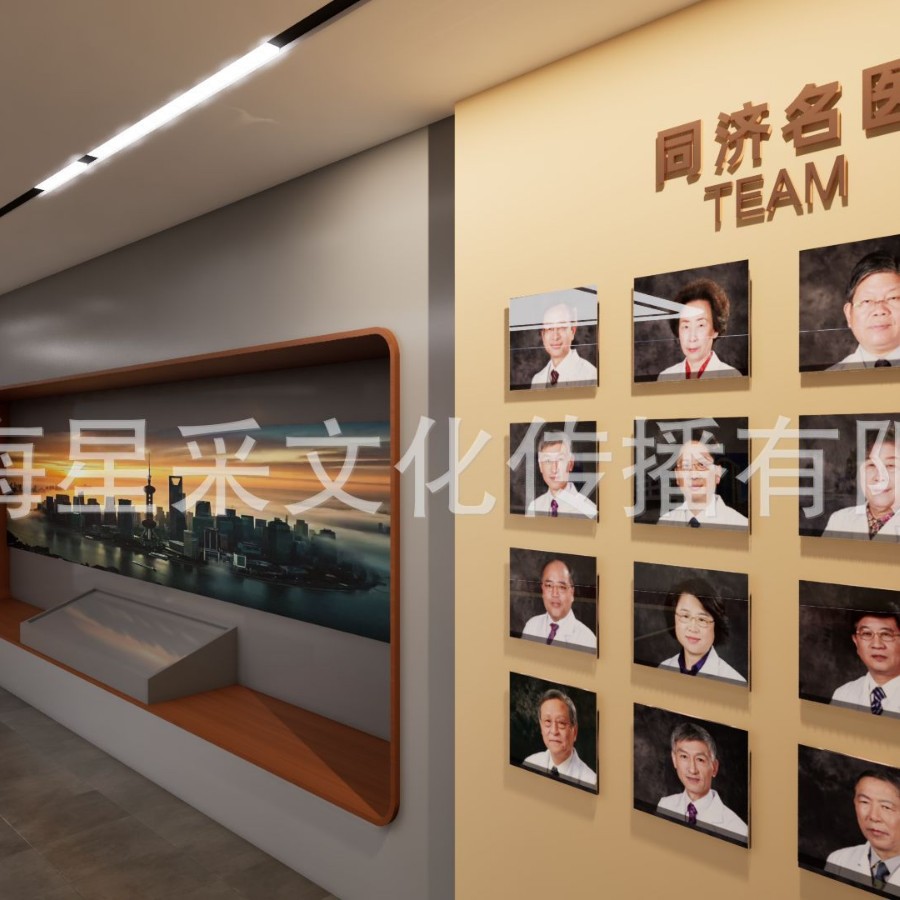 专业医院展厅设计装修医院走廊广告医院文化墙展板展厅广告制作