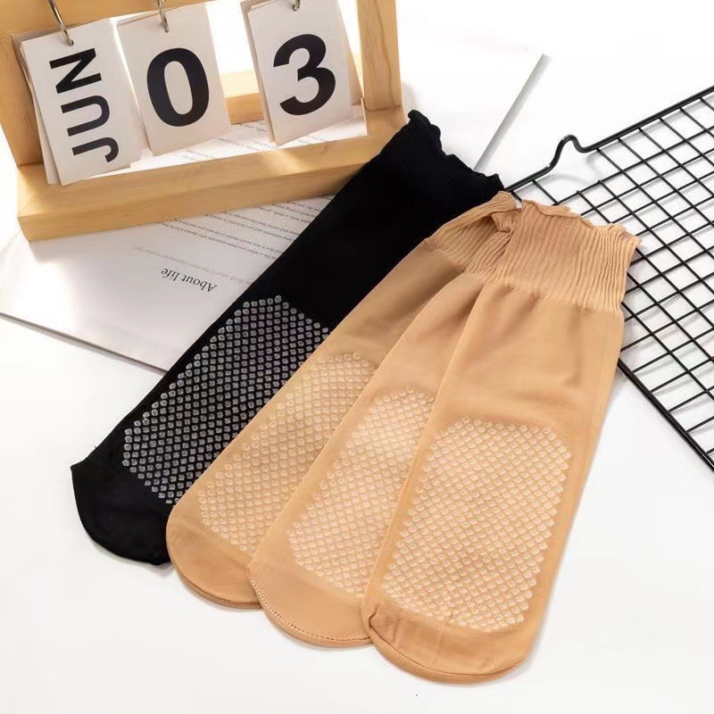 Women's Summer Short Socks with Ruffled Edges, Loose Stockings, Maternity Socks, Foot-Protecting Cotton-Soled Non-Slip Stockings for Middle-Aged and Elderly Women, Thin Maternity Style