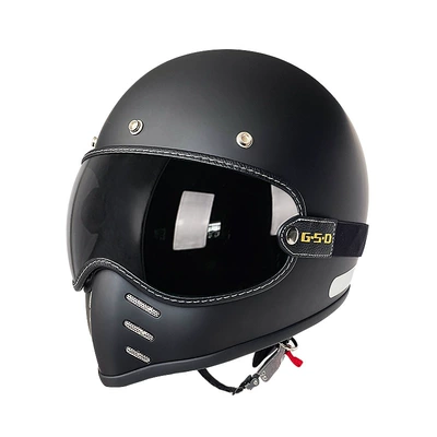 Motosiklet kaskı (dəbilqə) — Motorcycle Helmet for Men and Women - matte-black-black-tea-mirror-m55-56