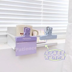 小紅暑同項シンプル学生ロングテールクリップかわいい試巻マグネットクリップカラーレトロプラスチッククリップ
