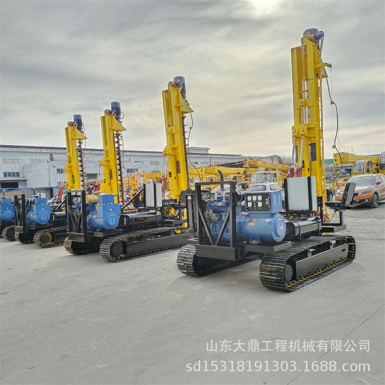 光伏打桩机 成孔5米履带式螺旋打桩机 扭矩大钻速快