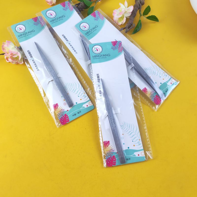 不锈钢镊子长镊子眉毛夹手机修理工具两元店多元店现货批发