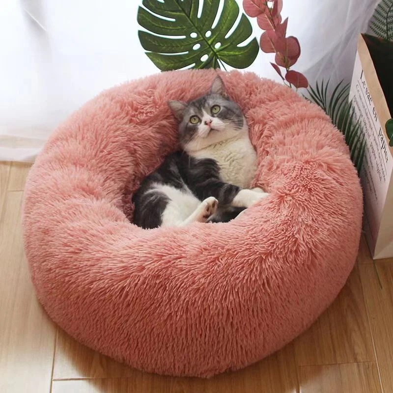 猫窝狗窝秋冬毛绒保暖四季通用猫床圆形窝深度睡眠狗垫宠物用品|undefined