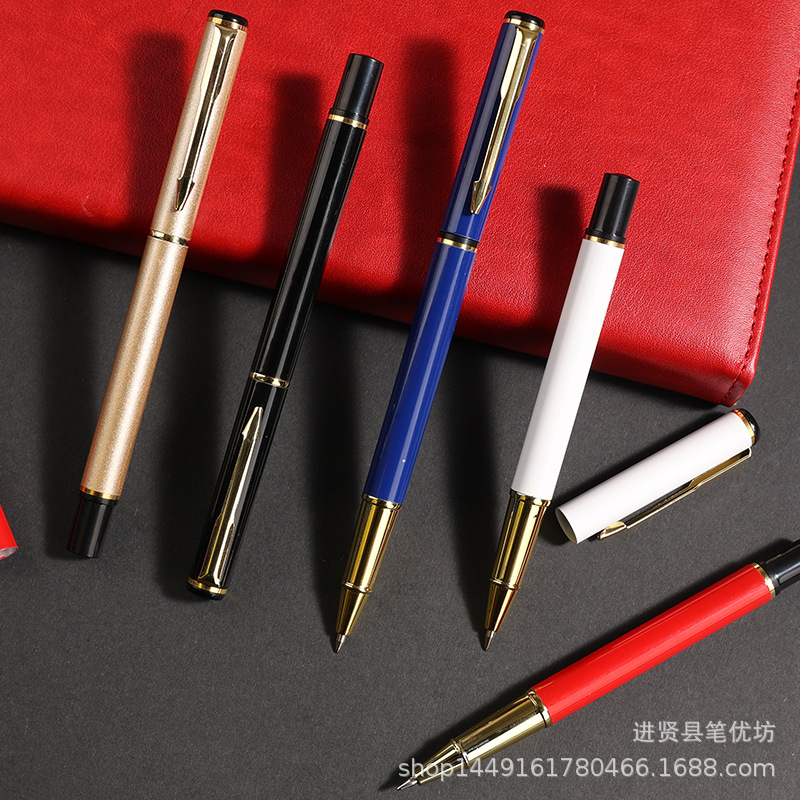 Cross-Border Multi-Color Metal Signature Pens, Student Gifts, Gel Pens, Office Business Ballpoint Pens, Fast Shipping, Customizable with Logo