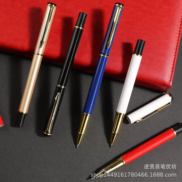 Cross-Border Multi-Color Metal Signature Pens, Student Gifts, Gel Pens, Office Business Ballpoint Pens, Fast Shipping, Customizable with Logo
