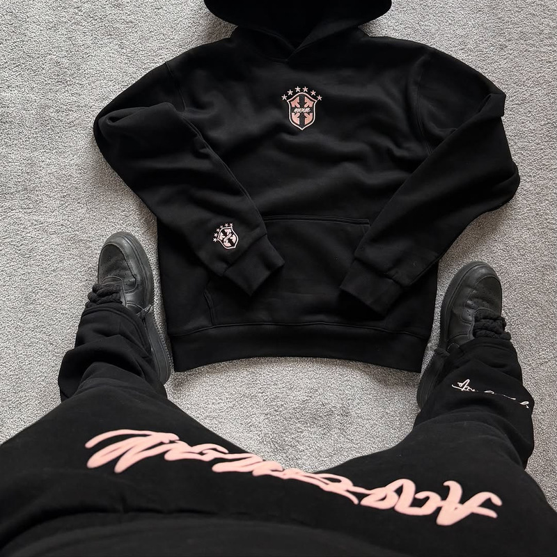 2025 European and American New Autumn and Winter Trendy Brand Fashion Embroidered Pullover Long-Sleeved Hooded Sweatshirt Suit Men's Casual 2025 European and American New Autumn and Winter Trendy Brand Fashion Embroidered Pullover Long-Sleeved Hooded Sweatshirt Suit Men's Casual