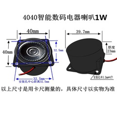 40mm Speaker Cabinet, 4Ω, 8Ω, 1W, with Mounting Holes—Smart Voice Digital Audio Device Factory Speaker Tweeter