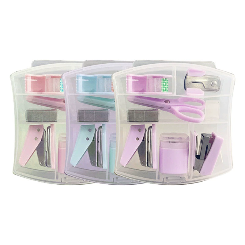 Креативные милые макаронные студенческие учебные канцелярские принадлежности прозрачная пластиковая коробка портативный офисный мини канцелярский костюм