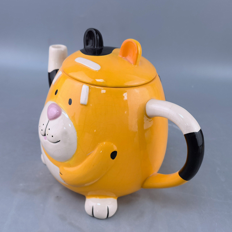 Cerámica linda Shiba Inu tetera nube blanca cerámica dibujos animados 3D estilo animal hervidor cafetera vajilla de Navidad