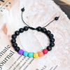 Rainbow woven bracelet natural stone, accessory, fashionable jewelry, European style