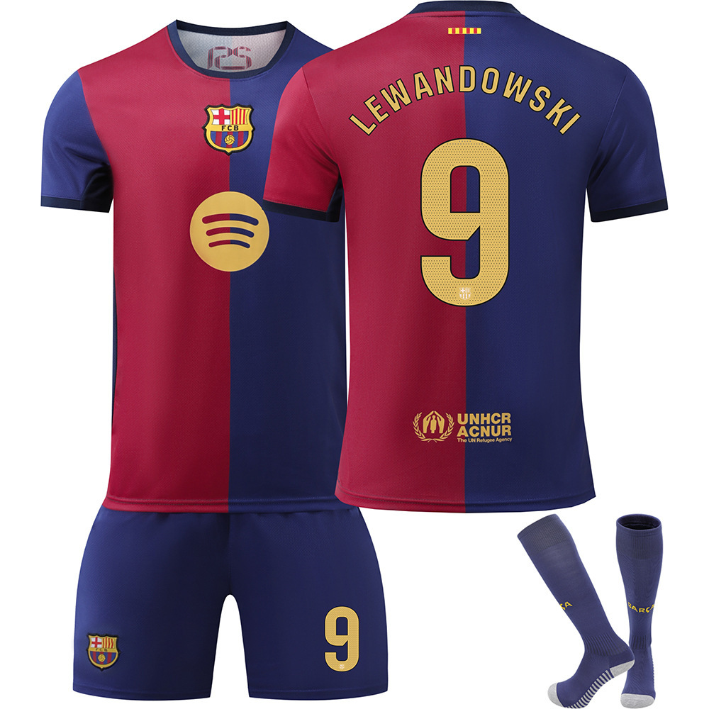2425 Barcelona Home Jersey No. 9 Levan 19 Yamal 8 Pedri No. 10 New Advertising Football Jersey suit Male