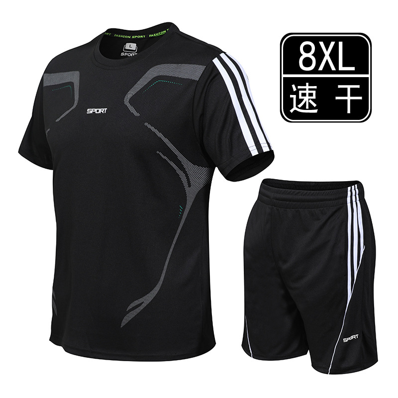 Verano 2023 hombres traje casual manga corta más tamaño deportes shorts slim fit ropa de entrenamiento