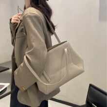 小众轻奢托特包女士大容量通勤单肩包Togo头层牛皮休闲百搭手提包