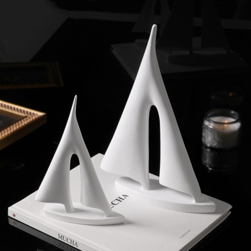 Nordic modern simple sailboat small ornaments resin crafts creative living room office desktop home decorations