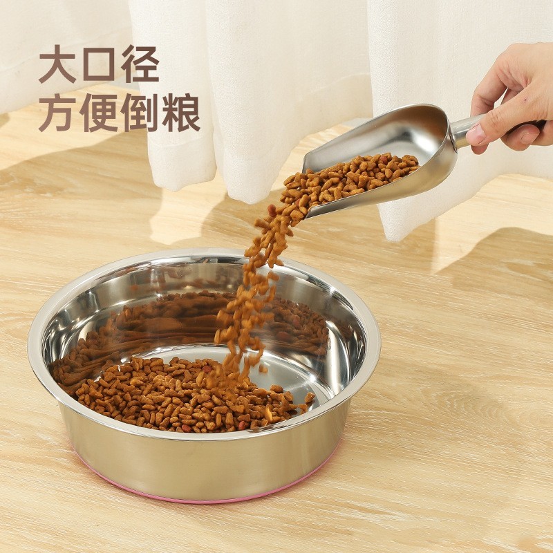Tazón para mascotas de acero inoxidable grueso, resistente a caídas, antideslizante, fondo de silicona, tazón para perros, tazón para gatos, fácil de limpiar, fábrica de tazón de arroz al por mayor, personalizado