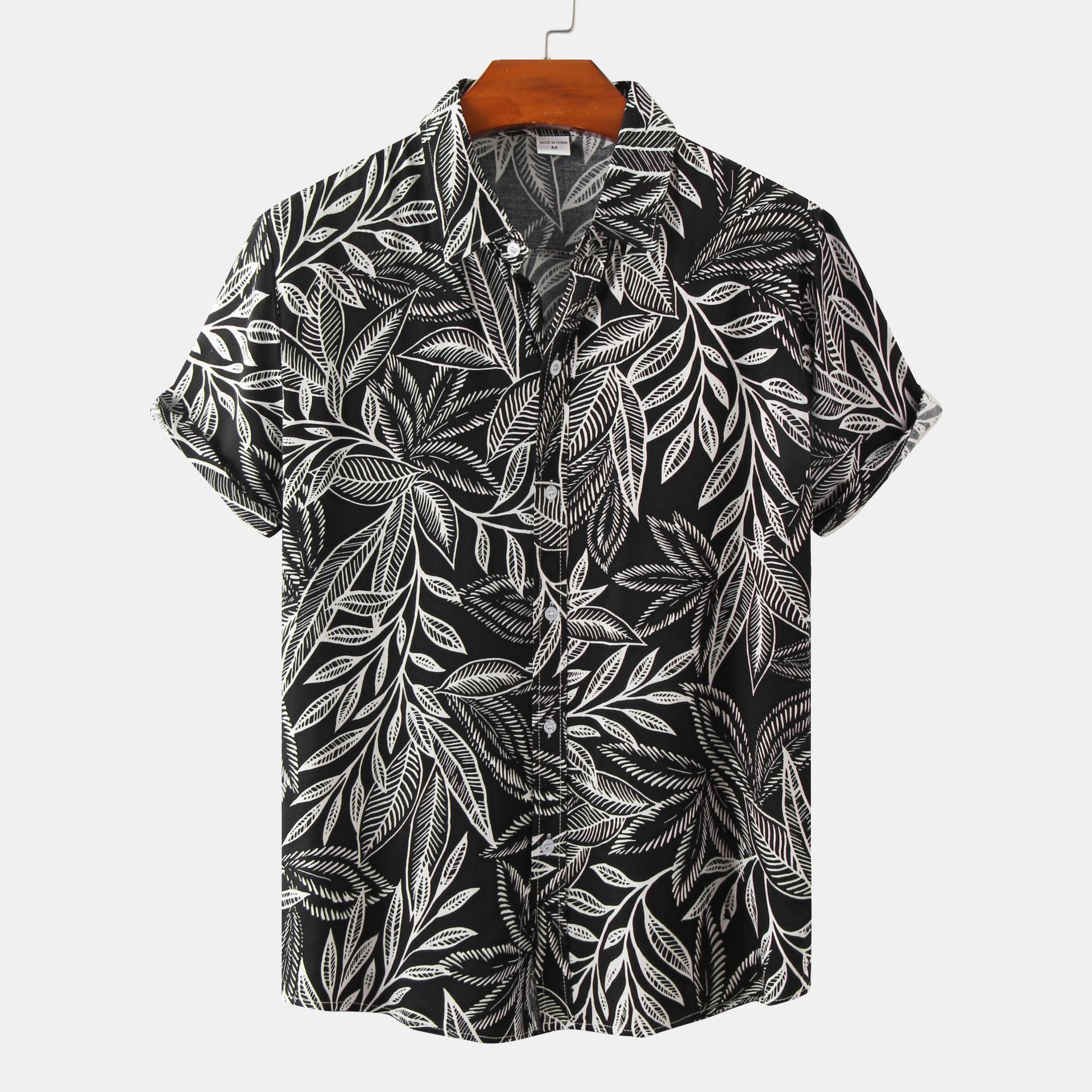 350g Weight Short Sleeve Sleeve Length 4-Way Stretch Fabric, Polyester Fabric Type Regular Top Length Blouse Tops Type Daily Occasion Turndown Neckline Breathable Function Loose Fit Type Ditsy Floral, Leaves Pattern Summer Season Men's Gender Printing Design Hawaiian Style Wholesale Men's Hawaiian Ditsy Floral Leaves Short Sleeve Printing Men's Tops 6