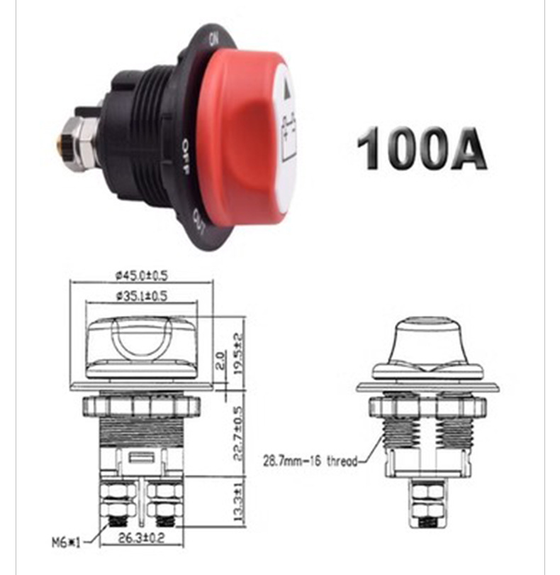 Head White battery power off switch 50A100A200A300A high current multi-specification car power off switch