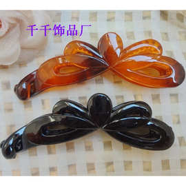 经典百搭黑色香蕉夹简约女式龟甲色竖夹黑色马尾夹韩国发饰长10CM