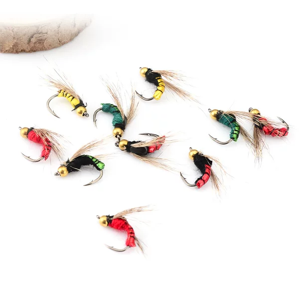 Kung Fu Small Fly Black Fish Grass Carp Bionic Fly Hook Insect Fly Hook Cocked Mouth White Striped Bass Lure